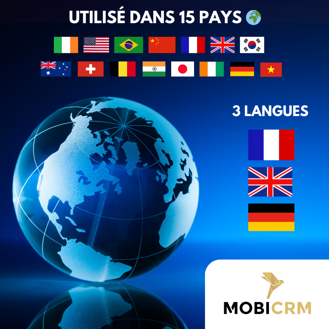 MobiCRM est utilisé dans 15 pays